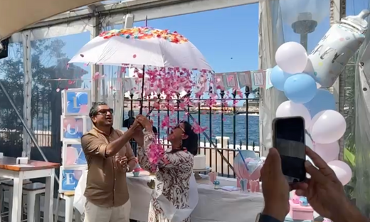 A Magical Gender Reveal with La Bella Wedding Umbrellas