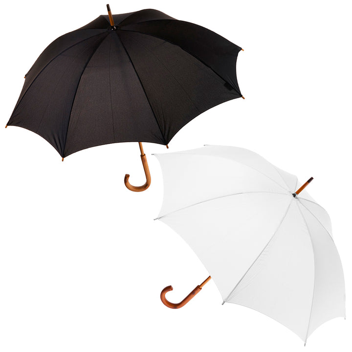 Clifton Australia La Bella Wood Handle Couple's Black and White Umbrellas
