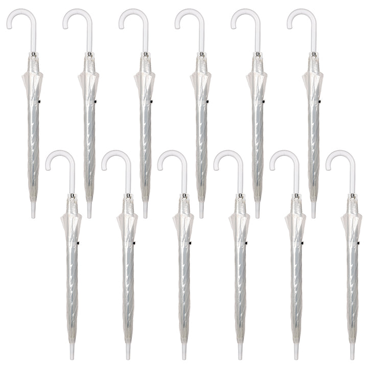 12 Clear Dome Wedding Umbrellas - Guest Party Pack Special Bulk