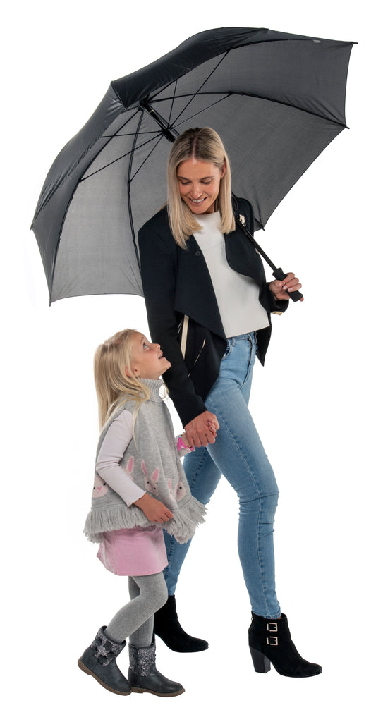 1 one wedding umbrella polyester party pack couple bundle set buy bride bridal groom open straight handle men dark charcoal grey classic elegant classy traditional monochromatic monochrome single solid block colour budget cheap golf