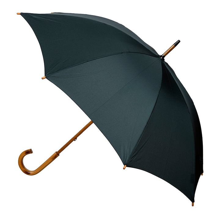 Wood Handle Bottle Forest Green Wedding Umbrella